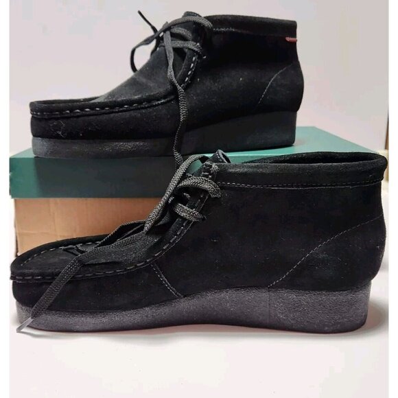 Clarks Padmore Ankle Boots Men\'s Size 7.5M Black Suede Leather Chukka